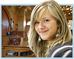 girl in library