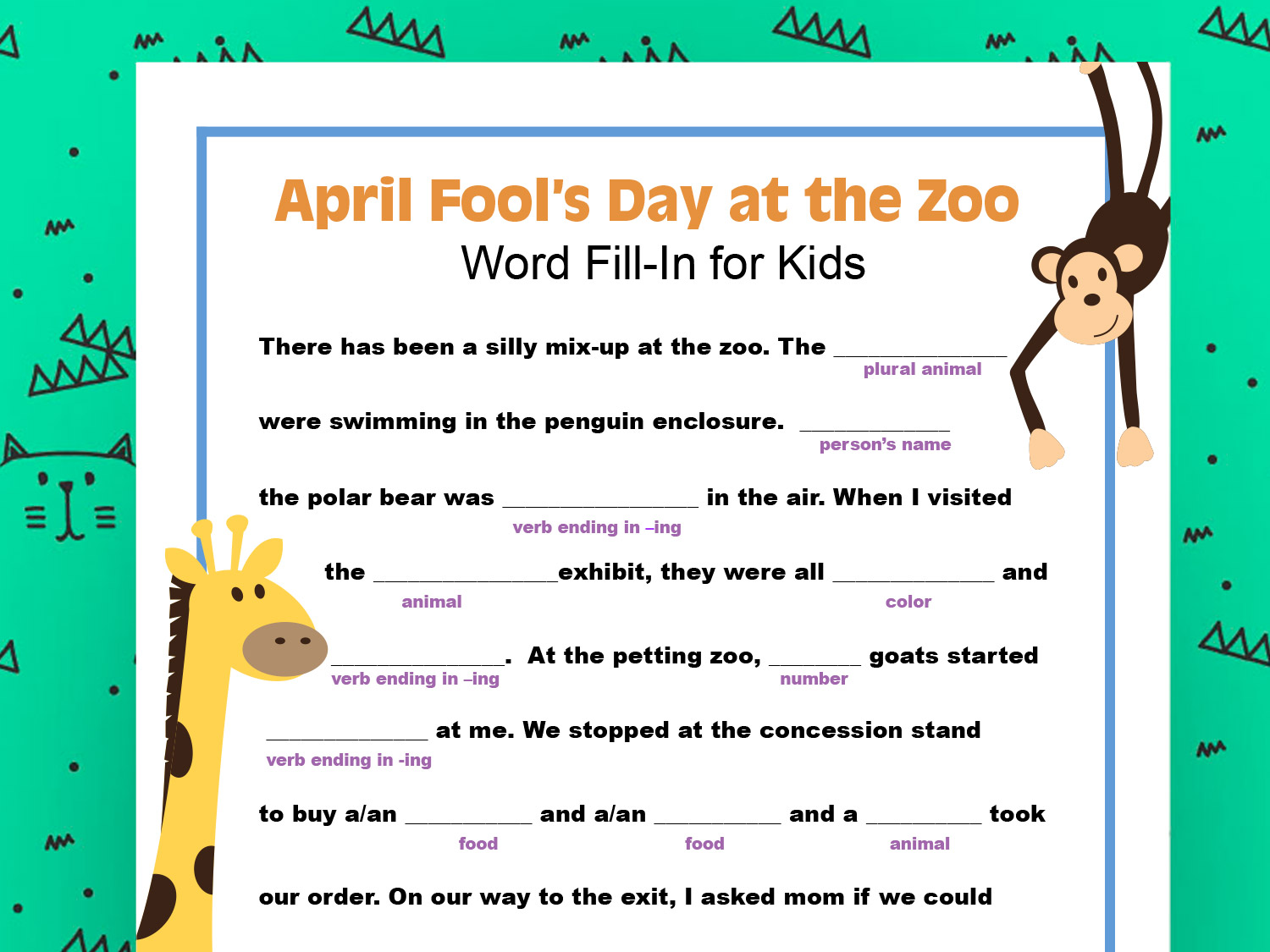 April Fool S Day Word Fill In Scholastic Parents