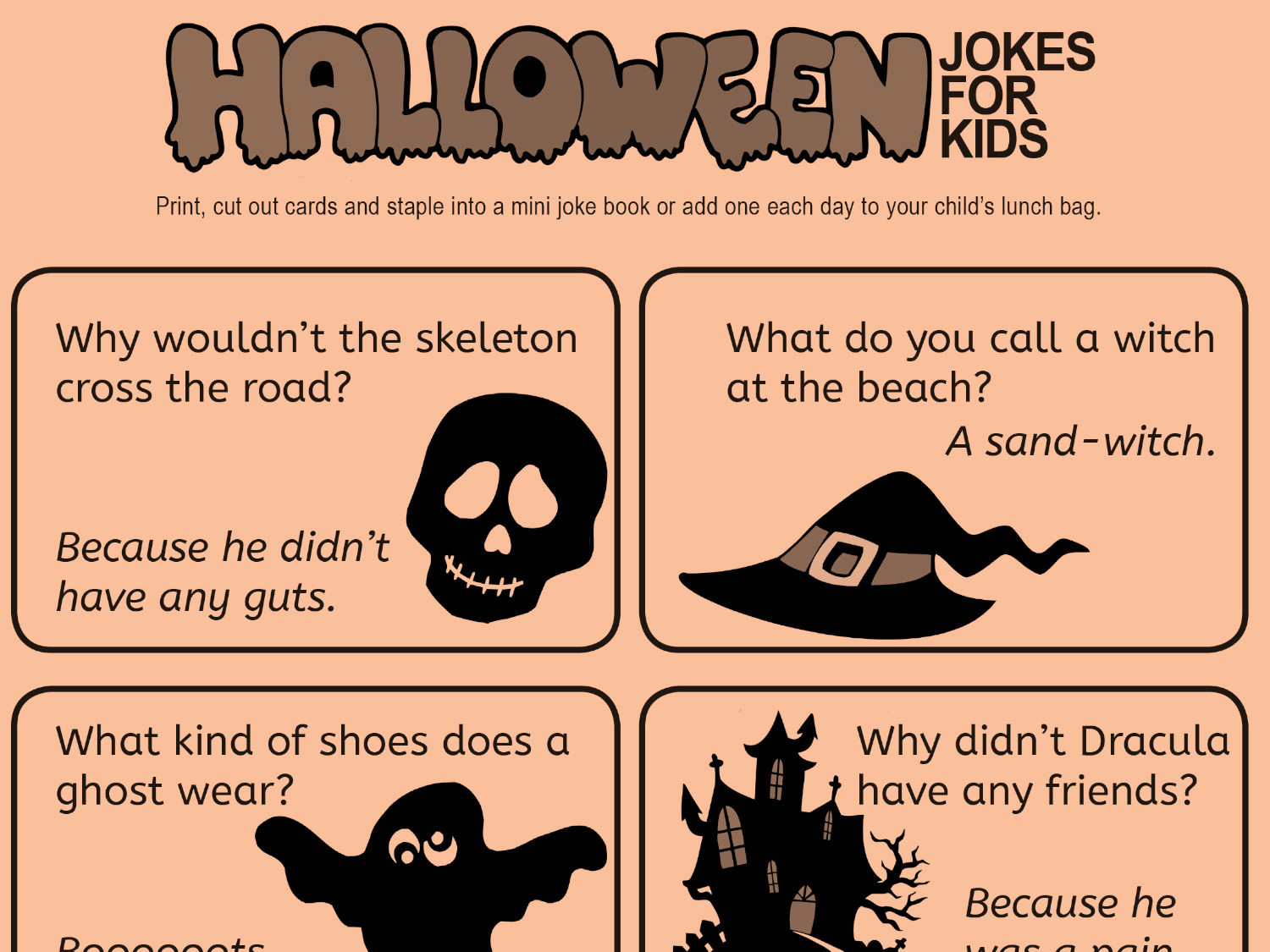 Kid- Friendly Jokes for Halloween | Worksheets &amp; Printables | Scholastic |  Parents