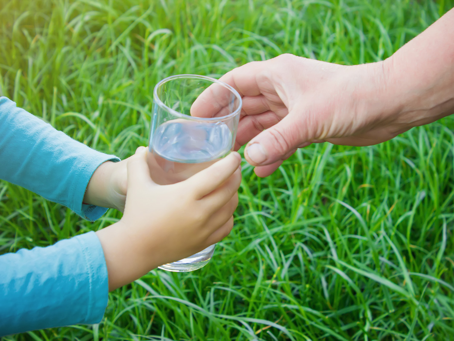 Fun Outdoors Experiment Flipped Water Glass