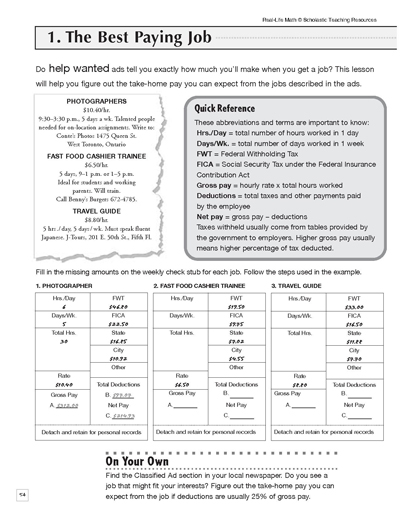 The Best Paying Job | Worksheets & Printables | Scholastic | Parents