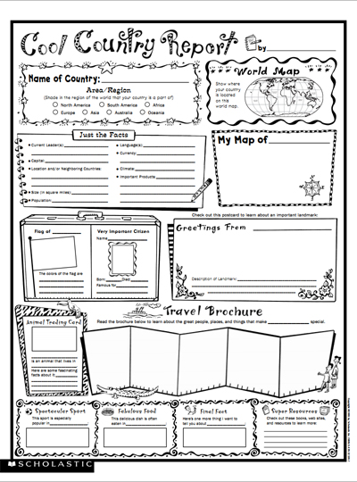 Cool Country Report: Fill-in Poster | Worksheets & Printables