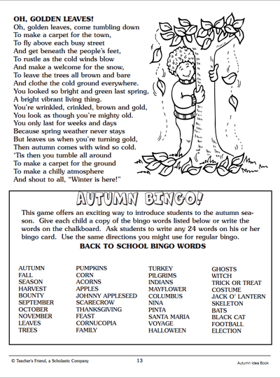 More Autumn Time Activities | Worksheets & Printables | Scholastic