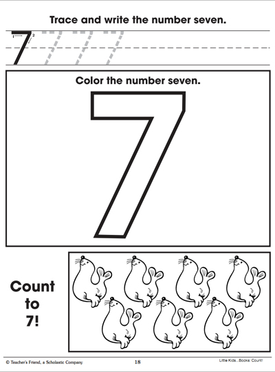 Number Seven: Math Practice Page | Worksheets & Printables | Scholastic