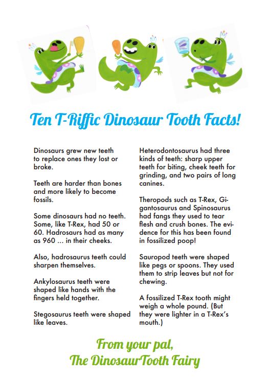 Ten TRiffic Dinosaur Tooth Facts Worksheets & Printables