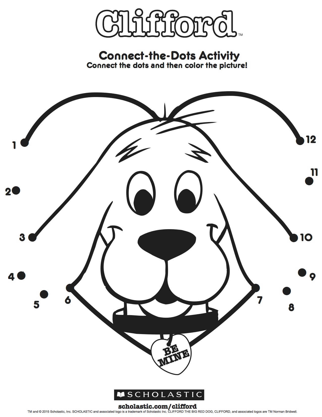 Clifford's Connect-the-Dots Activity | Worksheets & Printables | Scholastic | Parents1275 x 1650