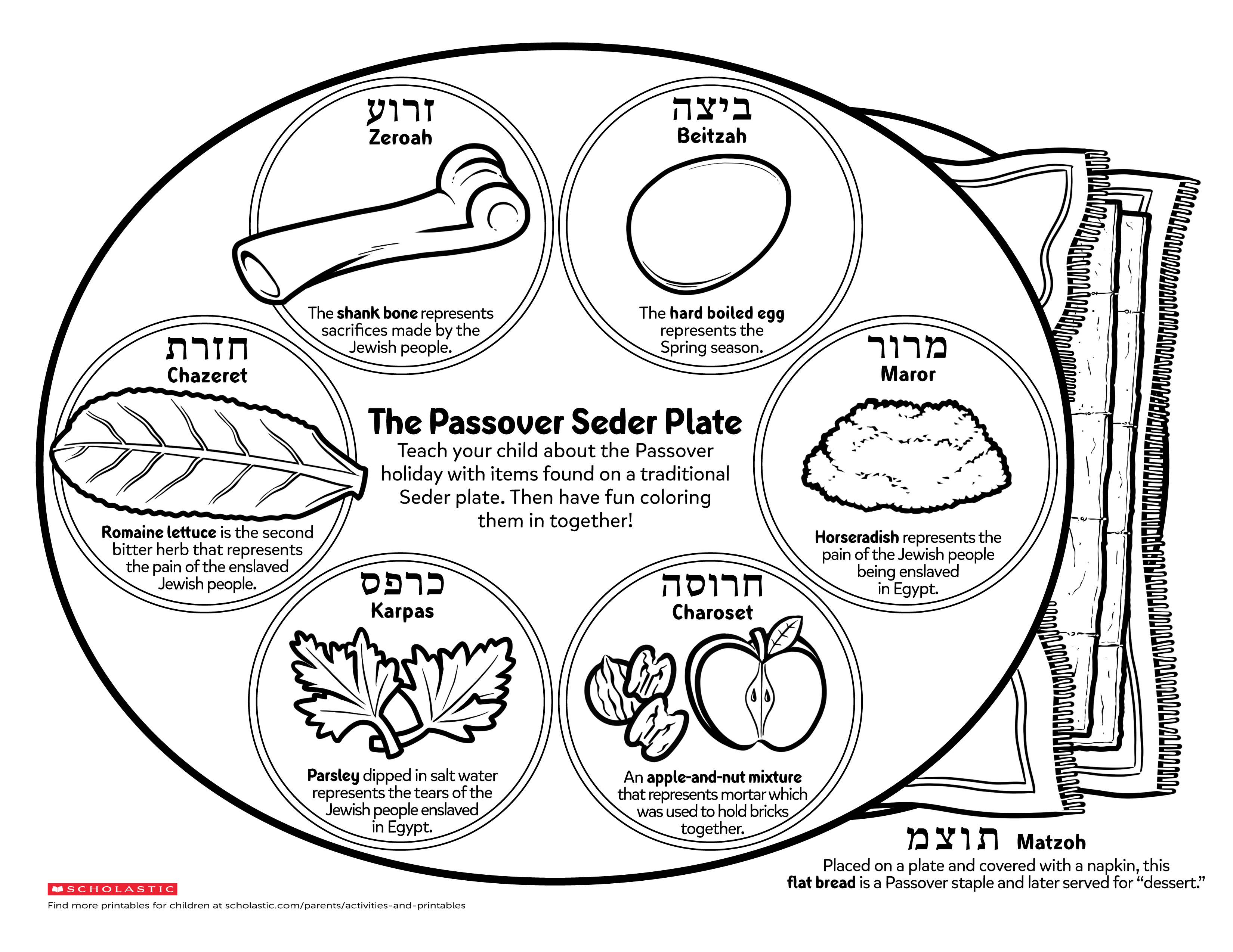Seder Meal Coloring Pages Sketch Coloring Page