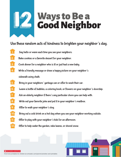 Be Kind to Your Neighbor | Worksheets &amp; Printables | Scholastic | Parents