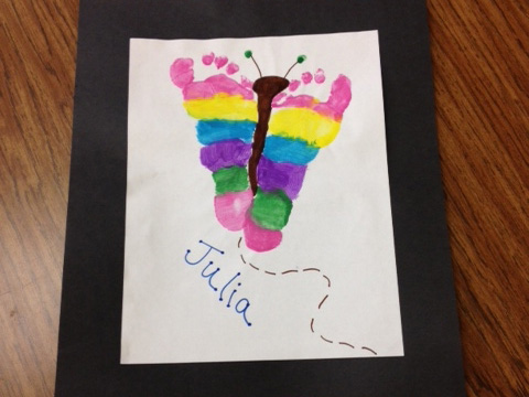 baby feet butterfly footprint art