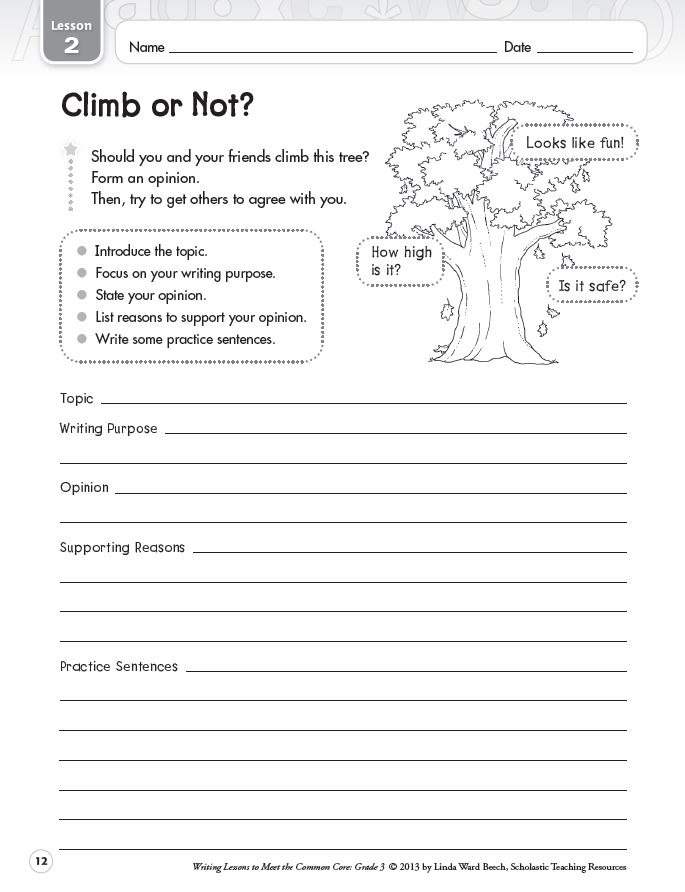 Short writing activities for 6th graders