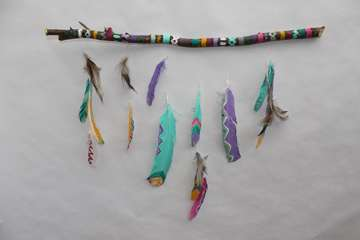 Thanksgiving Crafts for Kids: Feather Mobile