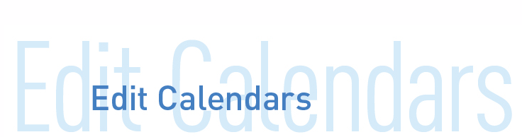 Edit Calendars