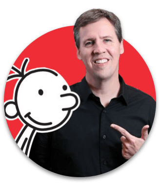 Jeff Kinney and Wimpy Kid graphic