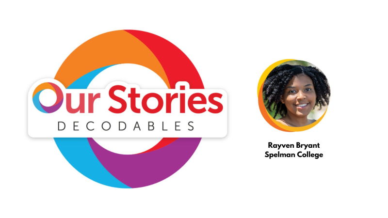Out Stories Decodables logo and Rayven Bryant headshot