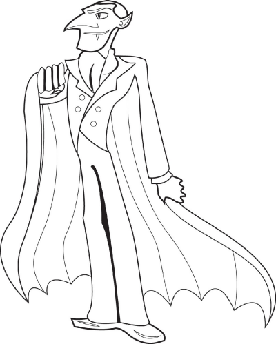 Halloween Coloring Page: Dracula | Worksheets & Printables ...