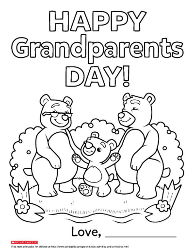 Grandparents Day Printable Coloring Page | Worksheets & Printables