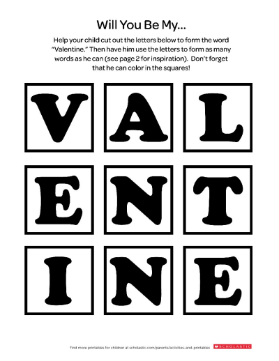 Valentine S Day Letters Activity Printable Scholastic Parents