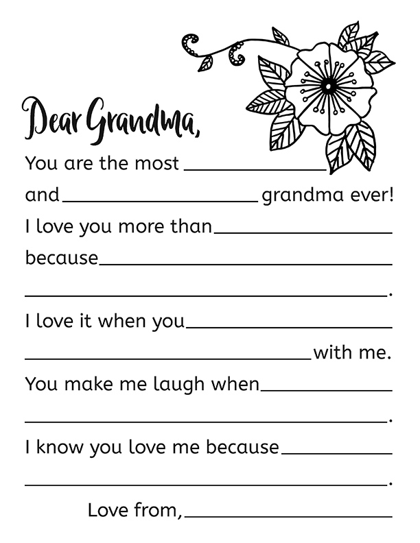 "Dear Grandma" Letter Printable for Mother's Day Scholastic Parents