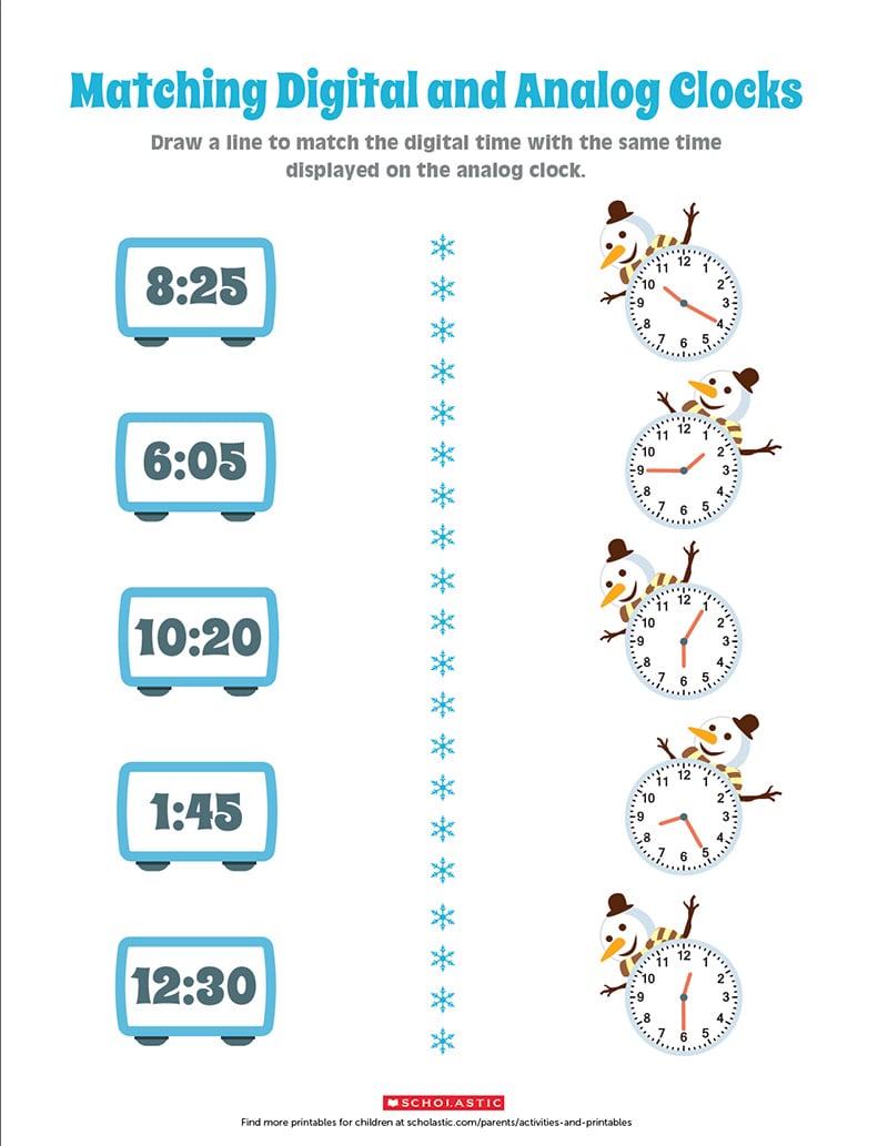 Practice Analog and Digital Time With This Printable