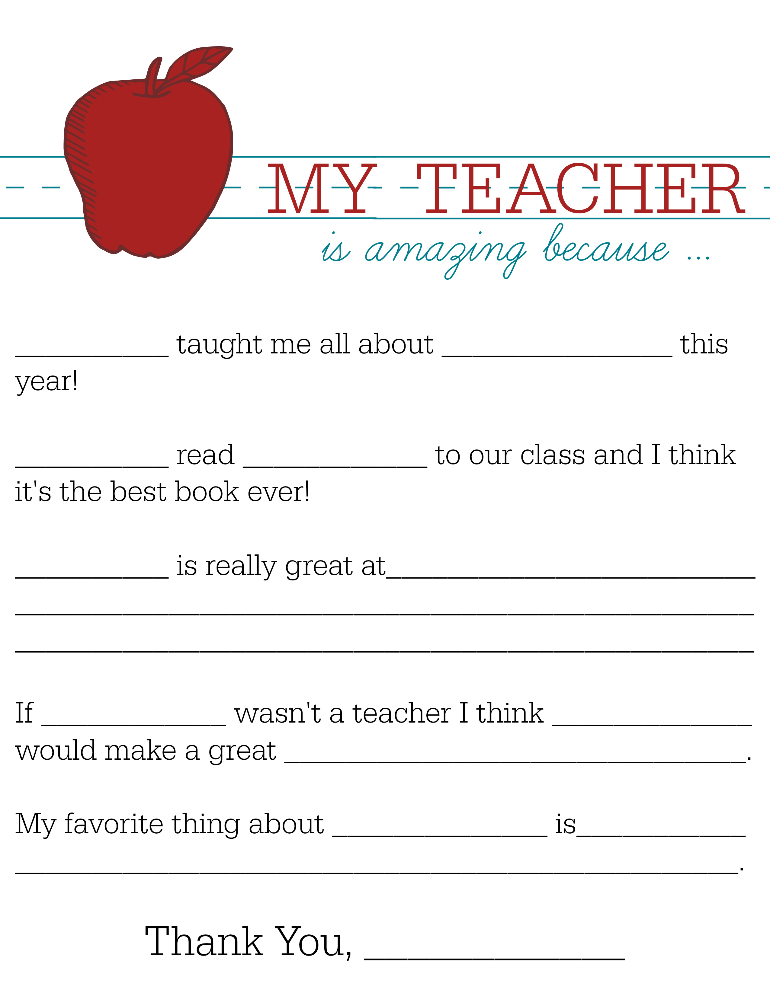 writing creative about teacher