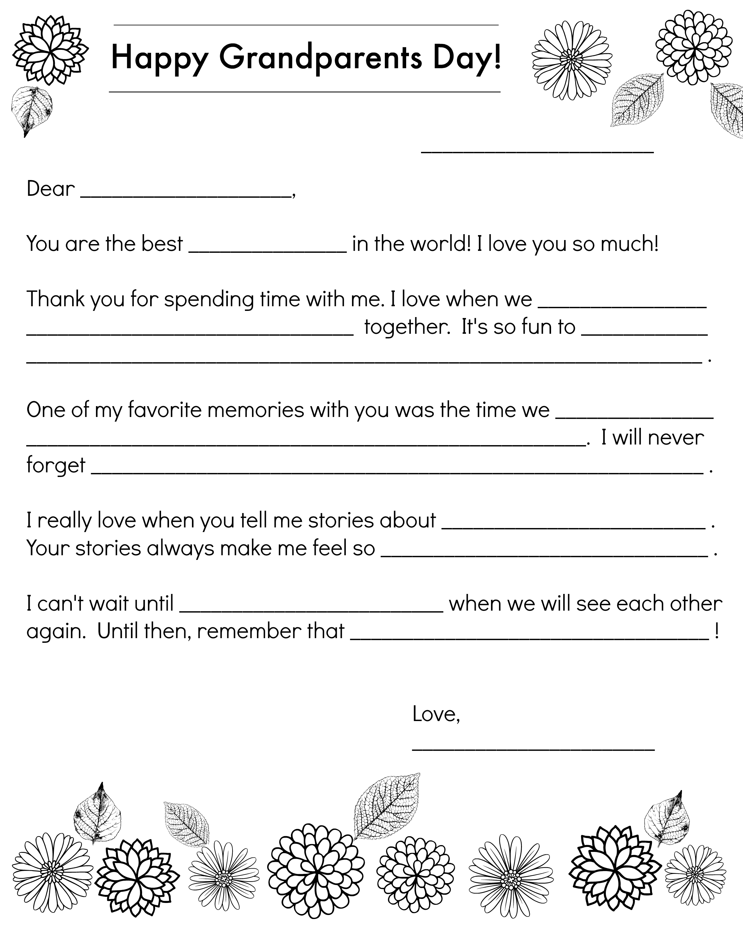 Free Printable: A Letter to Grandparents | Scholastic | Parents