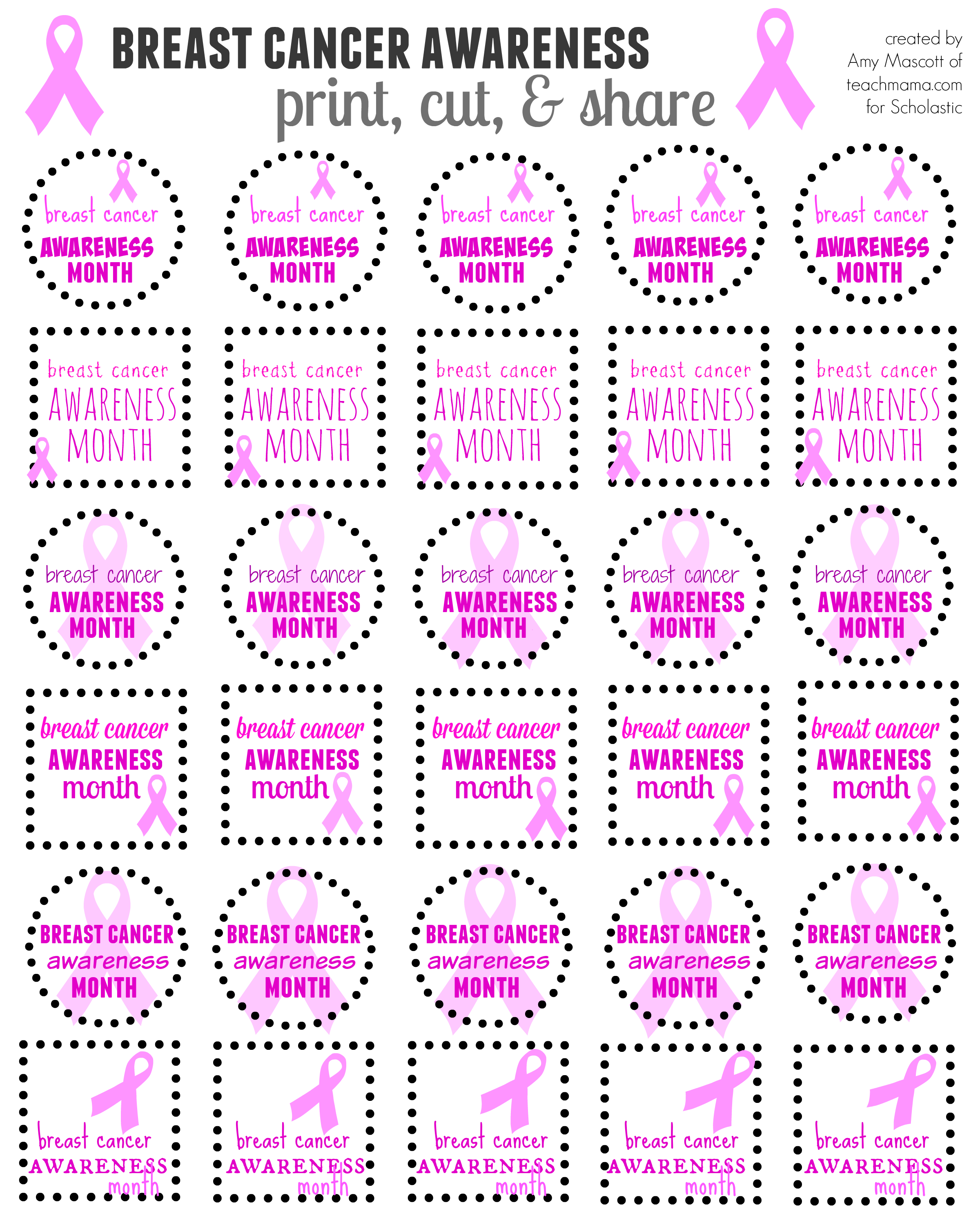 Free Printable Breast Cancer Cards