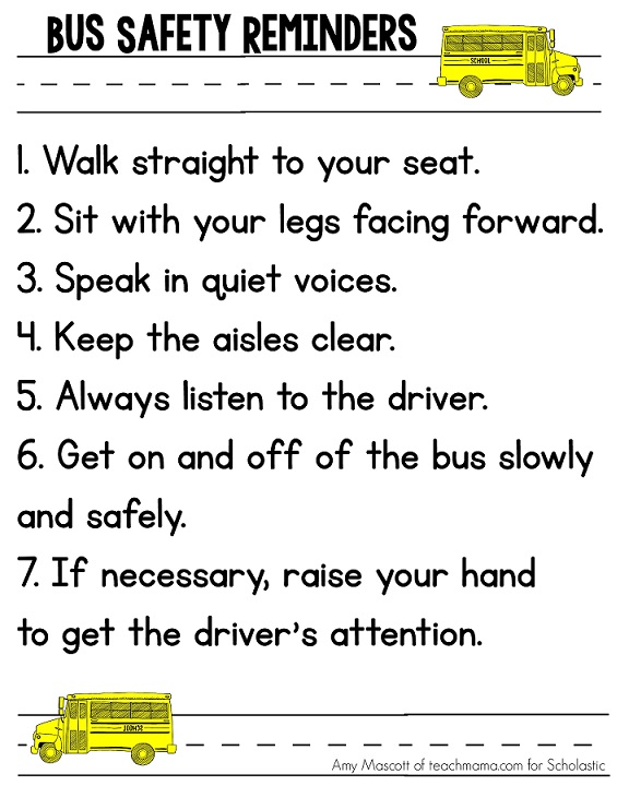 Download This Printable For School Bus Safety Week Scholastic Parents