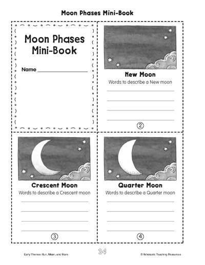 Minibook: Moon Phases | Worksheets & Printables | Scholastic | Parents