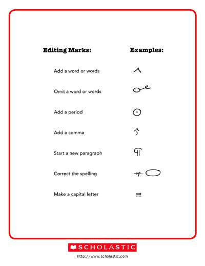 Proofreading Marks Chart Pdf