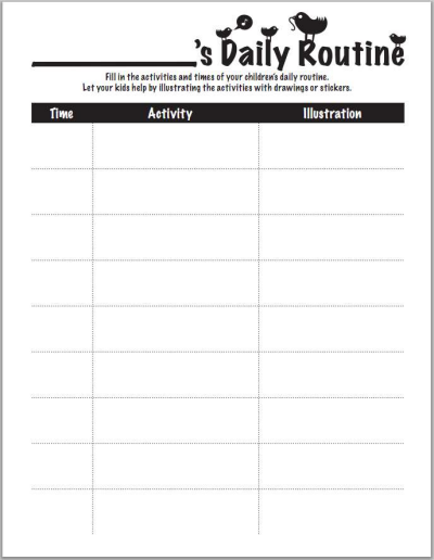 Daily Routine Chart | Worksheets & Printables | Scholastic ...