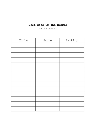 Best Book Of The Summer Tally Sheet Worksheets Printables Scholastic Parents