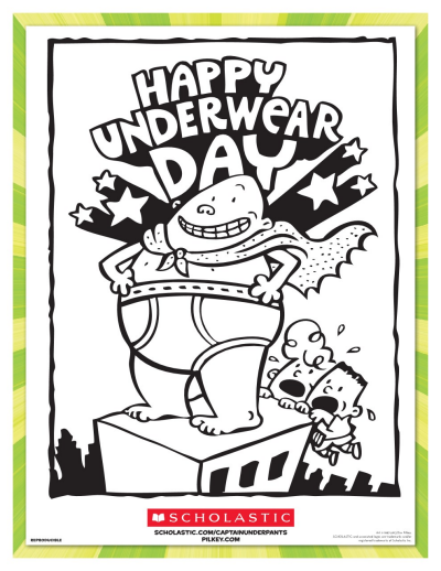 Happy Underwear Day Coloring Sheet Worksheets Printables Scholastic Parents