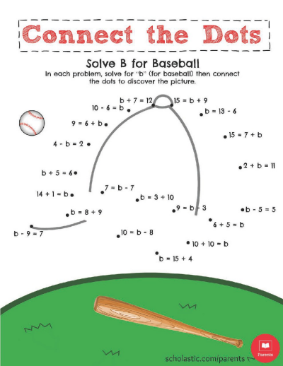 Solve B for Baseball | Worksheets & Printables ...