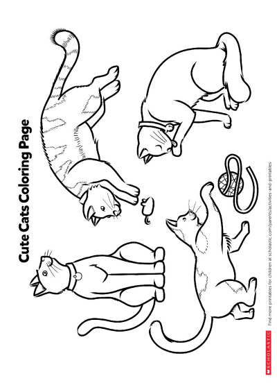 Color in These Cuddly Cats | Worksheets & Printables ...