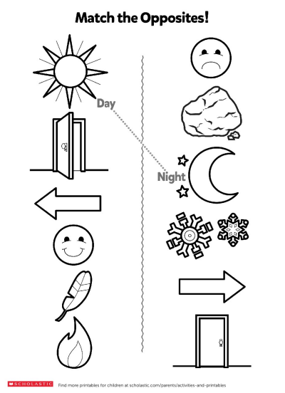 Understanding Opposites | Worksheets & Printables | Scholastic | Parents