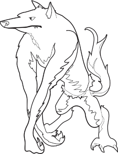 halloween coloring page werewolf  worksheets  printables