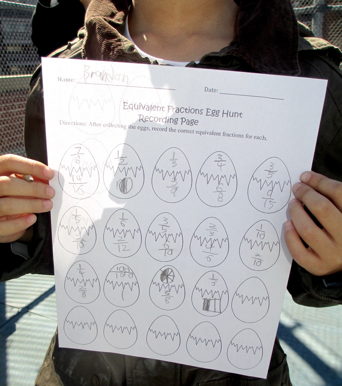 Equivalent Fractions Egg Hunting! Scholastic