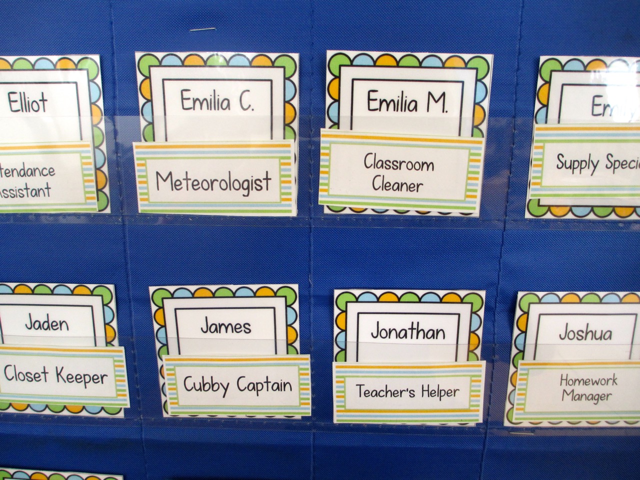 Classroom Helpers Pocket Chart