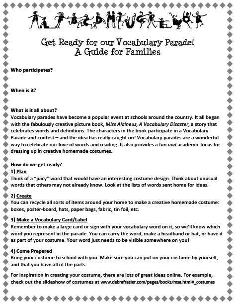 The Vocabulary Parade: A Better Reason to Dress Up 