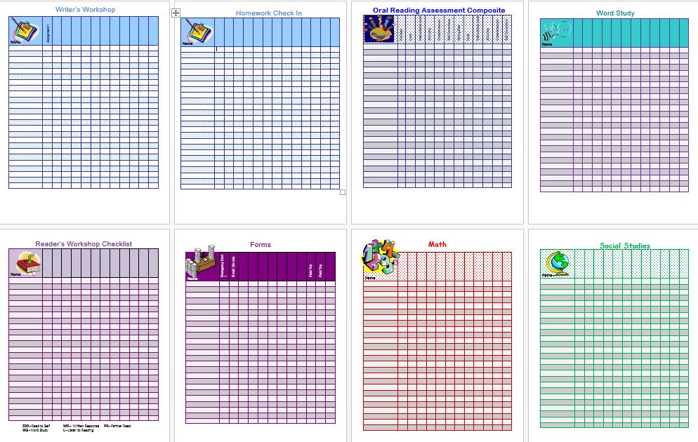 Printable grade books