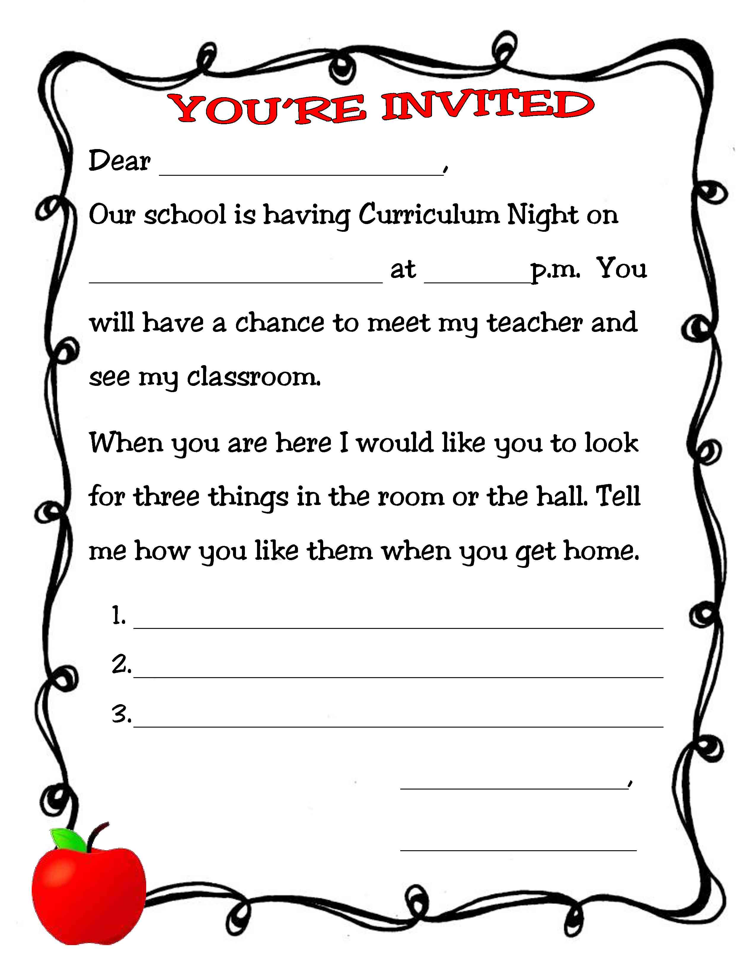 Image result for ideas for student made invite to parent conferences