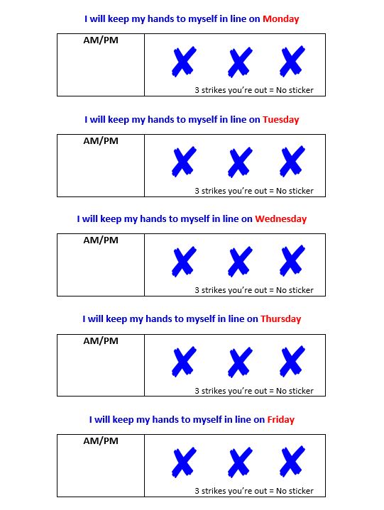 3 Strikes You Re Out Behavior Chart