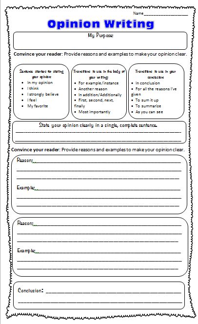 opinion essay graphic organizer 5th grade