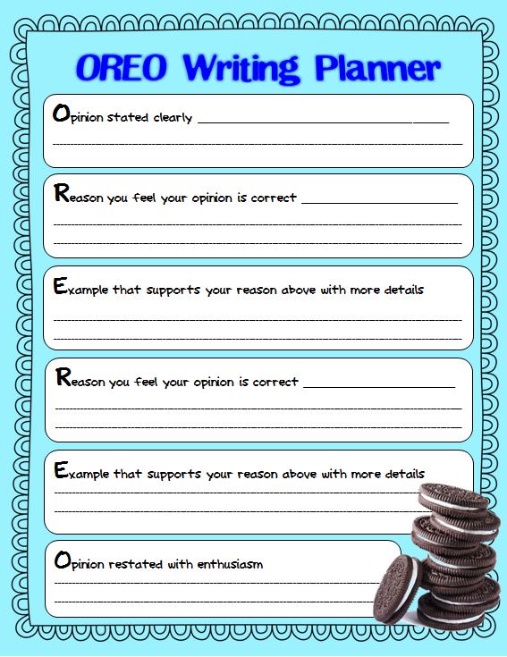 Oreo Writing Anchor Chart