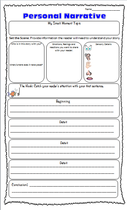 Graphic Organizers for Personal Narratives | Scholastic