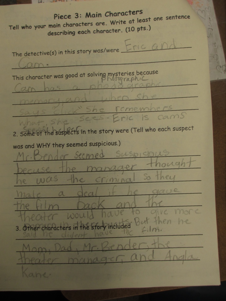 A book report puzzle piece project for any by