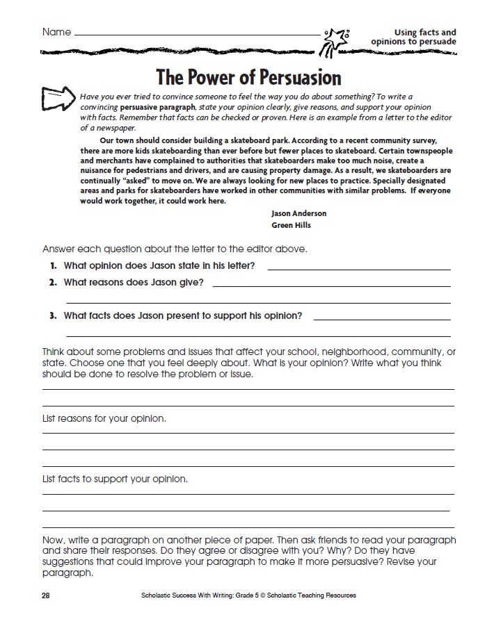 how to write a persuasive essay for 6th grade