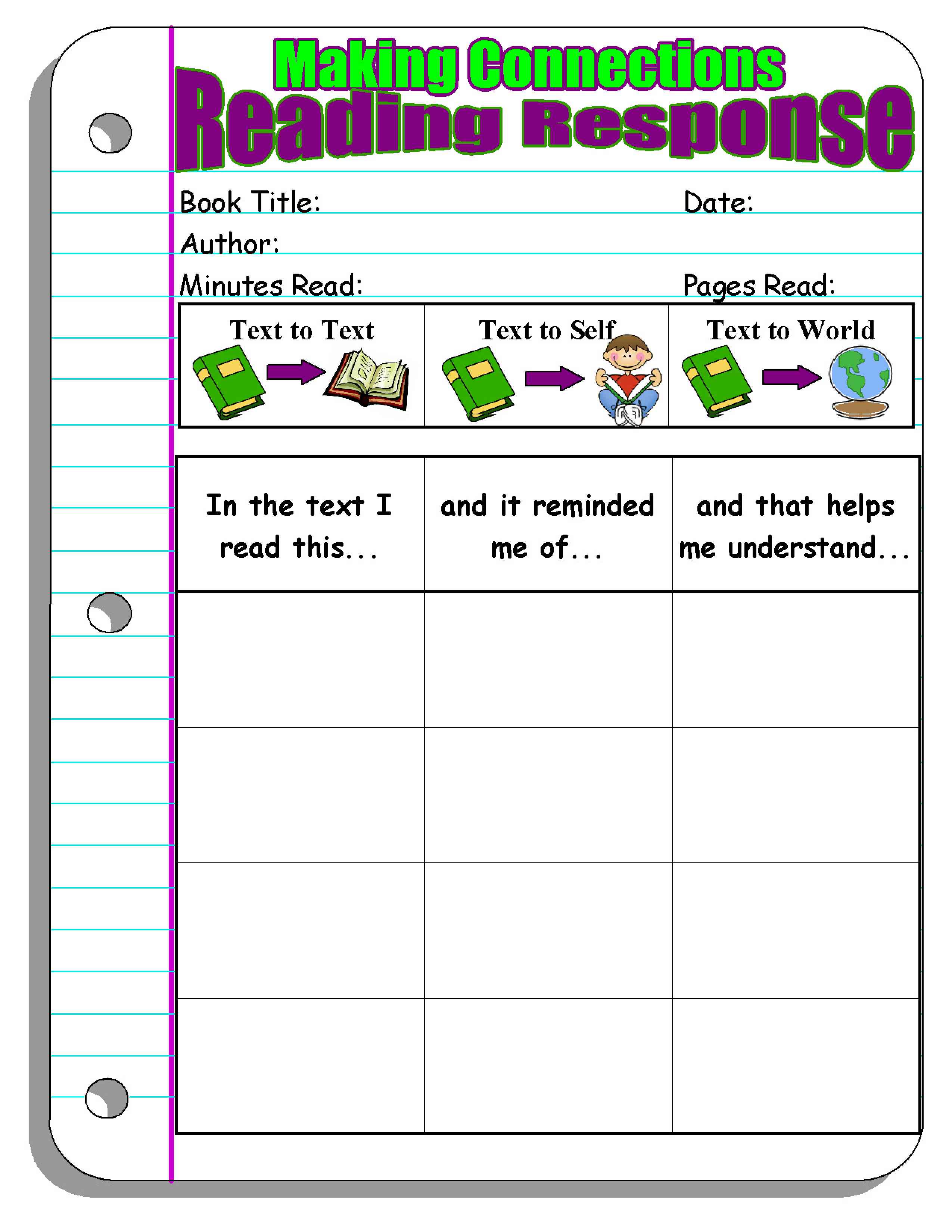 reading response activities for 2nd grade