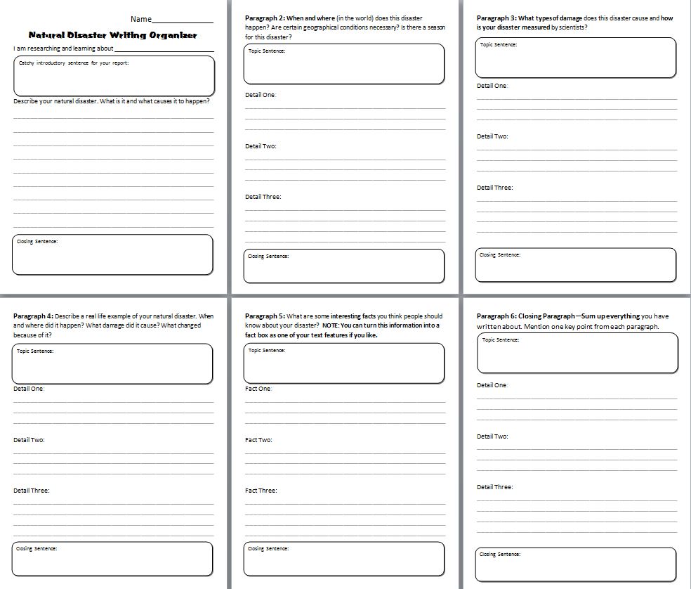 graphic organizer for writing research paper