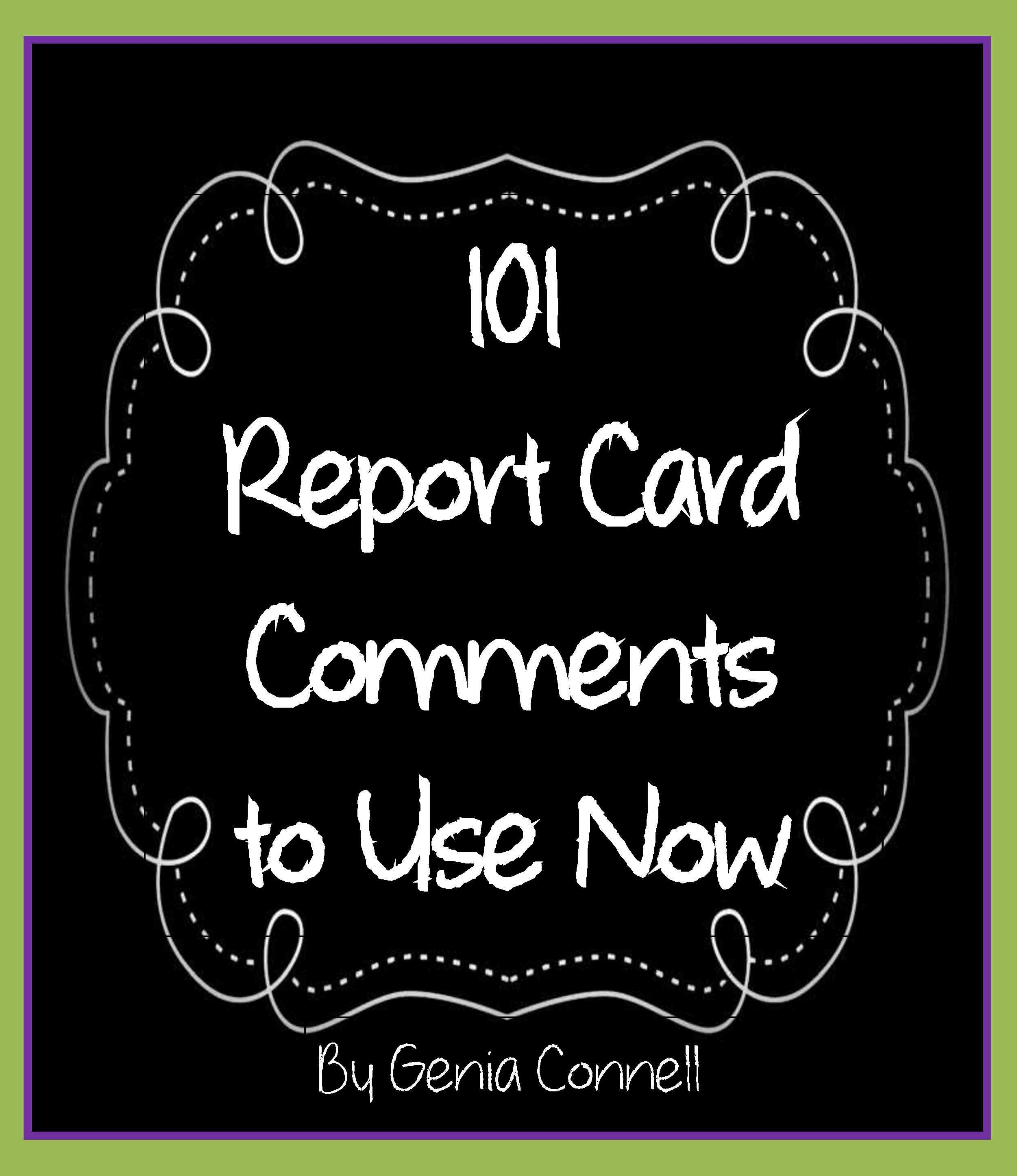 Writing Report Card Comments For Teachers Student Certificates!